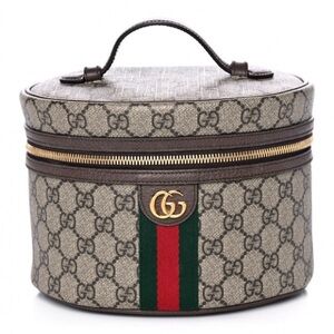 Gucci Beige and Brown Cosmetic Bag